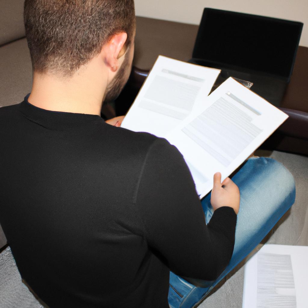 Person working with documents