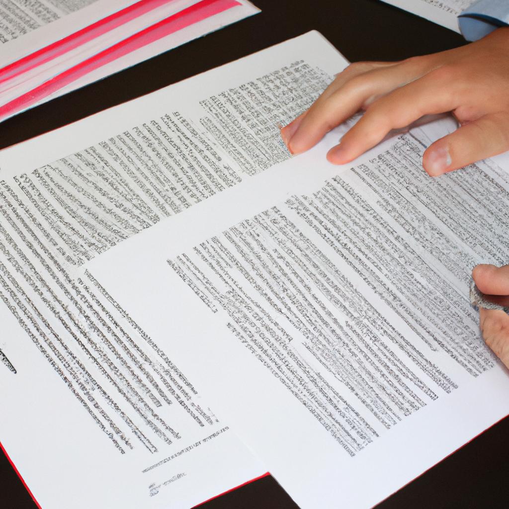 Person reviewing legal documents professionally