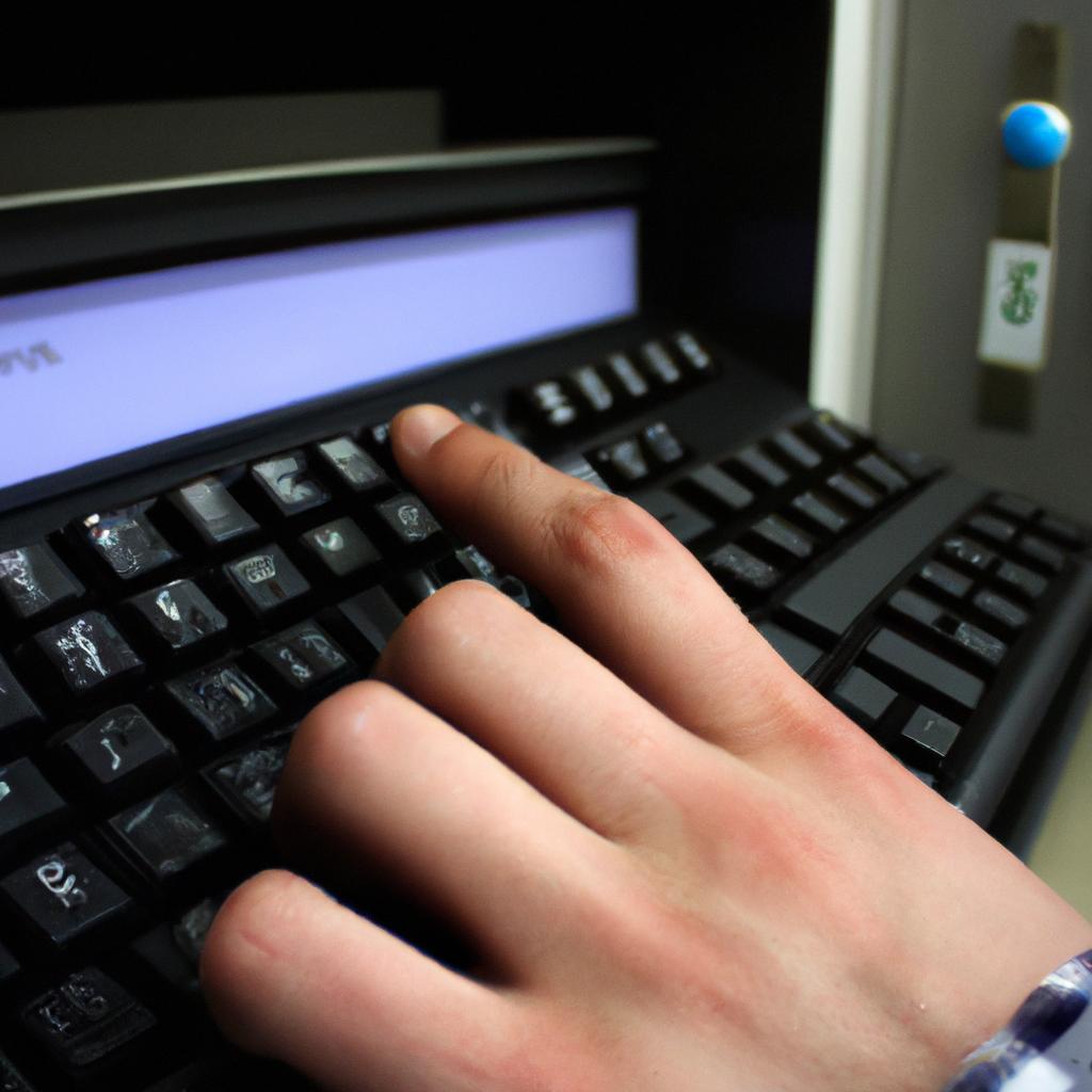 Person using a computer database
